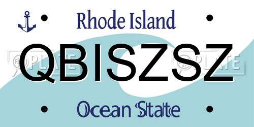 QBISZSZ Rhode Island License Plate