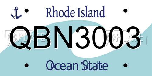 QBN3003 Rhode Island License Plate