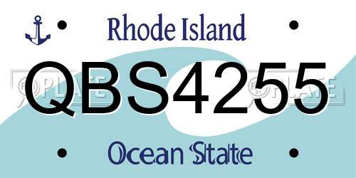 QBS4255 Rhode Island License Plate