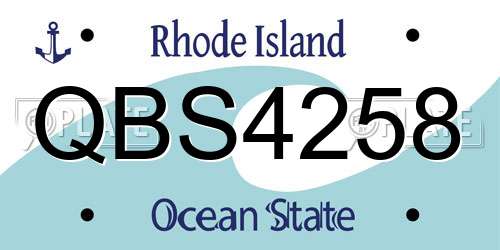 QBS4258 Rhode Island License Plate
