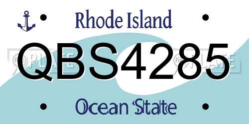QBS4285 Rhode Island License Plate