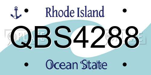 QBS4288 Rhode Island License Plate