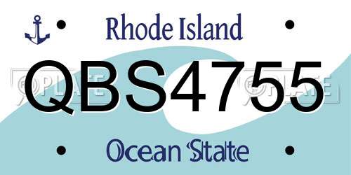 QBS4755 Rhode Island License Plate