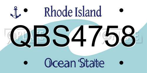QBS4758 Rhode Island License Plate