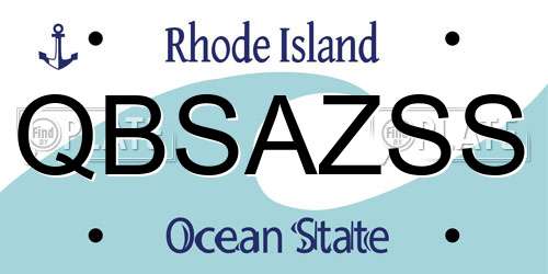 QBSAZSS Rhode Island License Plate