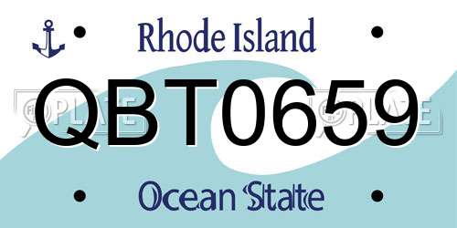 QBT0659 Rhode Island License Plate