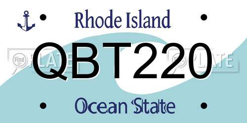QBT220 Rhode Island License Plate