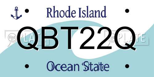 QBT22Q Rhode Island License Plate