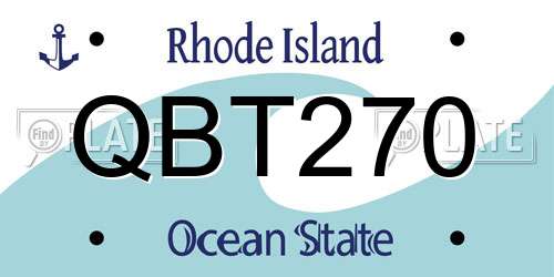 QBT270 Rhode Island License Plate