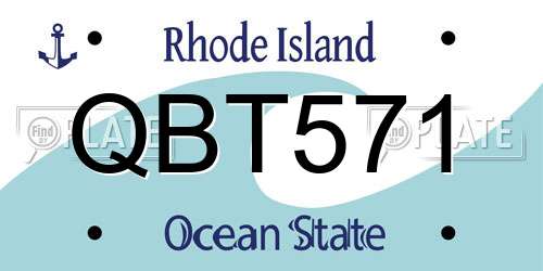 QBT571 Rhode Island License Plate