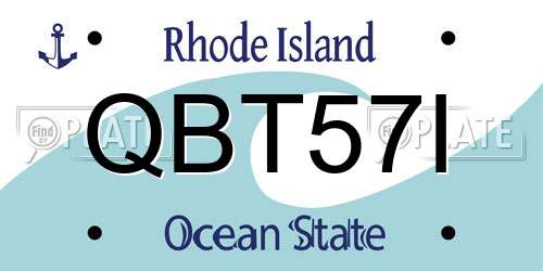 QBT57I Rhode Island License Plate