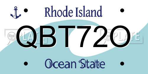 QBT72O Rhode Island License Plate