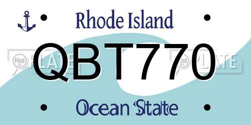 QBT770 Rhode Island License Plate