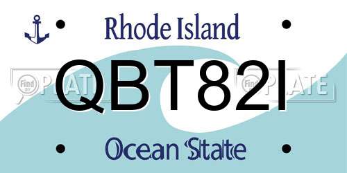 QBT82I Rhode Island License Plate