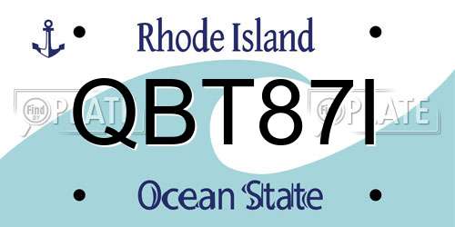 QBT87I Rhode Island License Plate