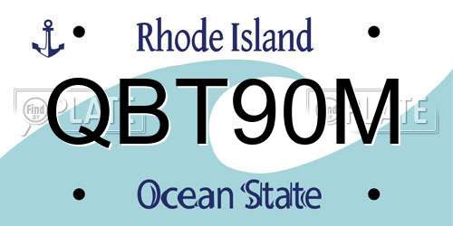 QBT90M Rhode Island License Plate