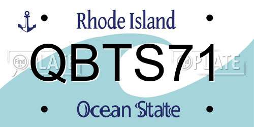 QBTS71 Rhode Island License Plate