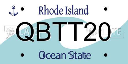QBTT20 Rhode Island License Plate