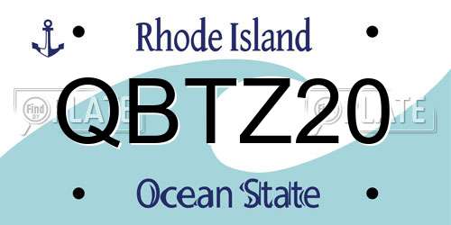 QBTZ20 Rhode Island License Plate