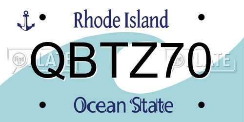 QBTZ70 Rhode Island License Plate