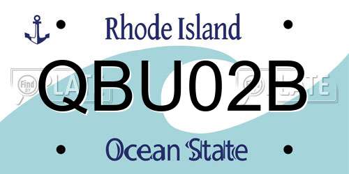 QBU02B Rhode Island License Plate
