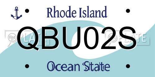 QBU02S Rhode Island License Plate