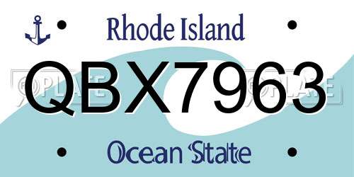 QBX7963 Rhode Island License Plate