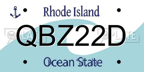 QBZ22D Rhode Island License Plate