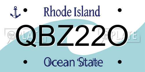 QBZ22O Rhode Island License Plate
