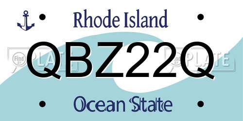 QBZ22Q Rhode Island License Plate