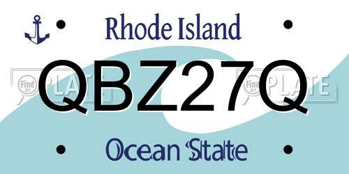QBZ27Q Rhode Island License Plate