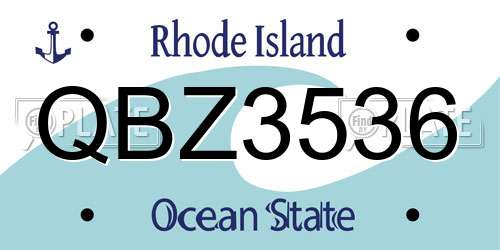 QBZ3536 Rhode Island License Plate