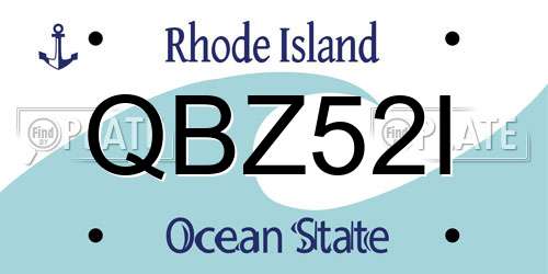 QBZ52I Rhode Island License Plate