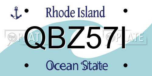 QBZ57I Rhode Island License Plate