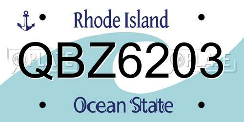 QBZ6203 Rhode Island License Plate
