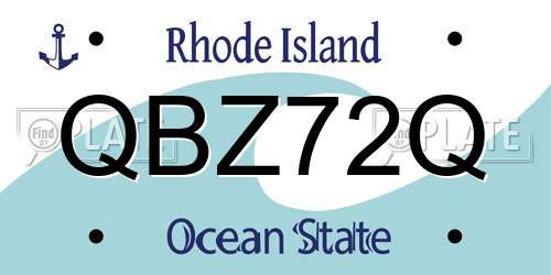 QBZ72Q Rhode Island License Plate