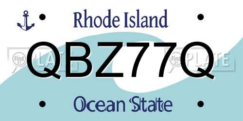 QBZ77Q Rhode Island License Plate