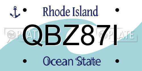 QBZ87I Rhode Island License Plate