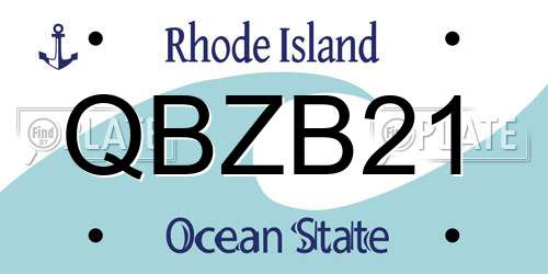 QBZB21 Rhode Island License Plate