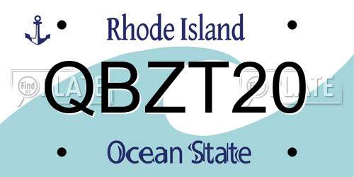 QBZT20 Rhode Island License Plate