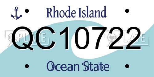 QC10722 Rhode Island License Plate