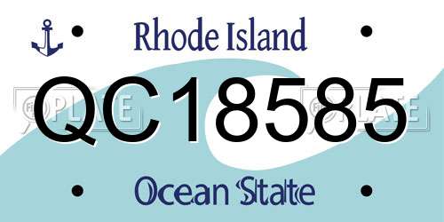 QC18585 Rhode Island License Plate