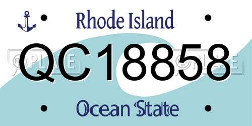 QC18858 Rhode Island License Plate