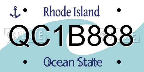 QC1B888 Rhode Island License Plate