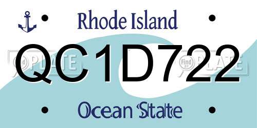QC1D722 Rhode Island License Plate