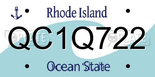 QC1Q722 Rhode Island License Plate
