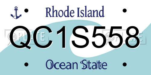 QC1S558 Rhode Island License Plate