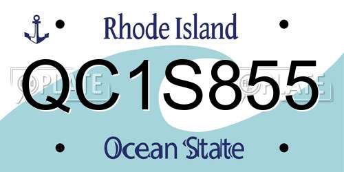 QC1S855 Rhode Island License Plate
