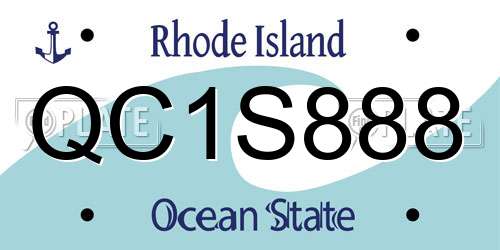 QC1S888 Rhode Island License Plate