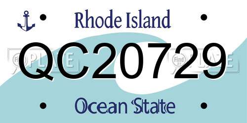 QC20729 Rhode Island License Plate